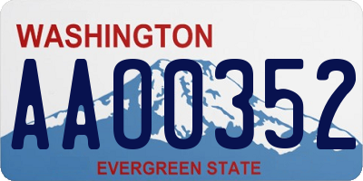 WA license plate AAO0352