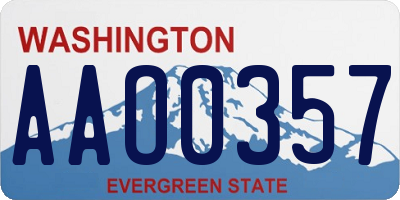 WA license plate AAO0357