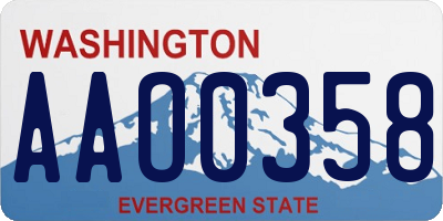 WA license plate AAO0358
