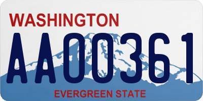 WA license plate AAO0361