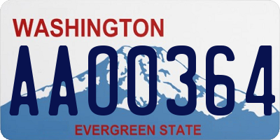 WA license plate AAO0364