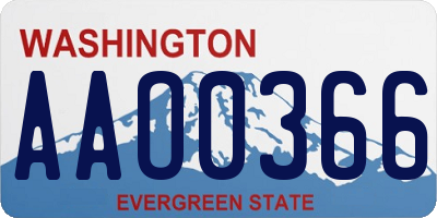 WA license plate AAO0366