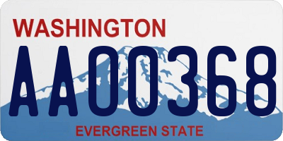 WA license plate AAO0368