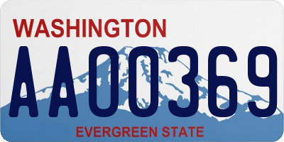 WA license plate AAO0369