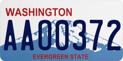 WA license plate AAO0372