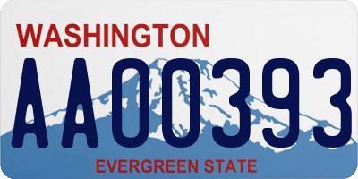 WA license plate AAO0393