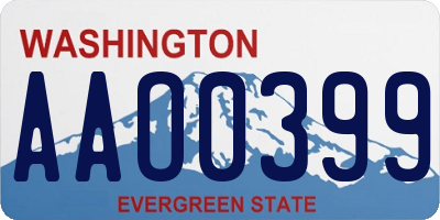 WA license plate AAO0399