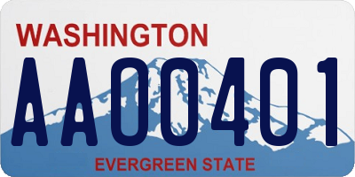 WA license plate AAO0401
