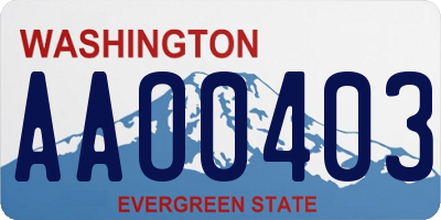 WA license plate AAO0403