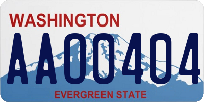 WA license plate AAO0404