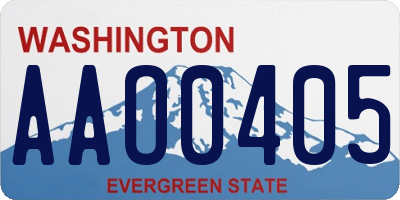 WA license plate AAO0405