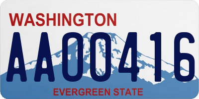 WA license plate AAO0416