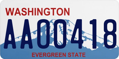 WA license plate AAO0418