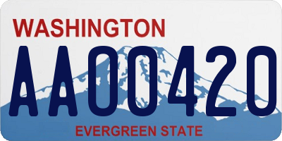 WA license plate AAO0420