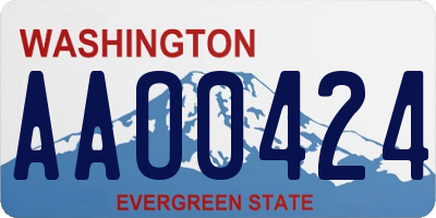 WA license plate AAO0424