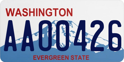 WA license plate AAO0426