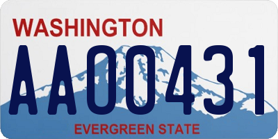 WA license plate AAO0431