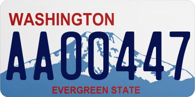 WA license plate AAO0447