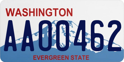 WA license plate AAO0462