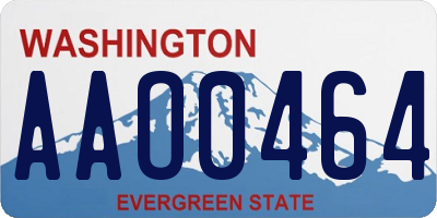 WA license plate AAO0464