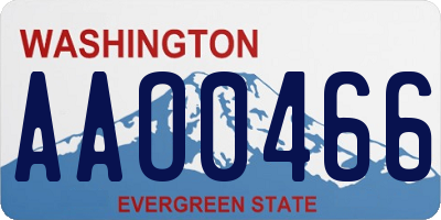 WA license plate AAO0466
