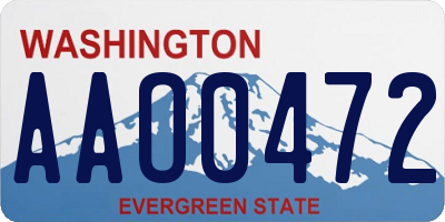 WA license plate AAO0472