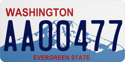 WA license plate AAO0477