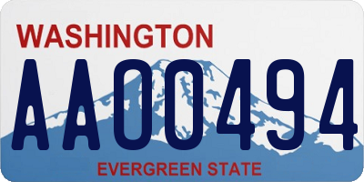 WA license plate AAO0494