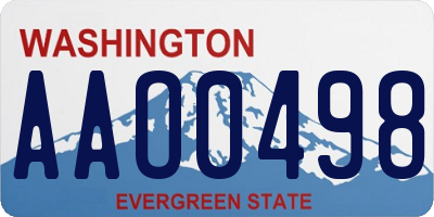 WA license plate AAO0498