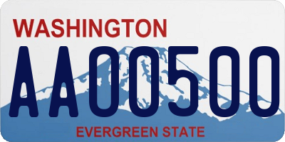 WA license plate AAO0500