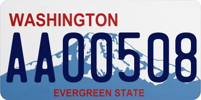 WA license plate AAO0508