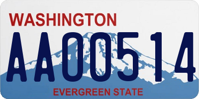 WA license plate AAO0514