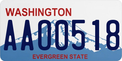 WA license plate AAO0518