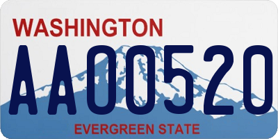 WA license plate AAO0520