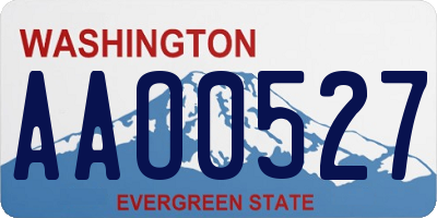WA license plate AAO0527