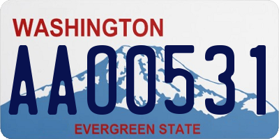 WA license plate AAO0531