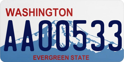 WA license plate AAO0533