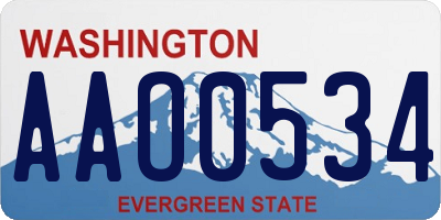 WA license plate AAO0534