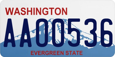 WA license plate AAO0536