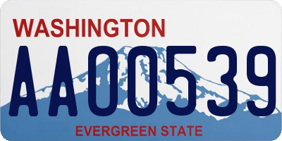 WA license plate AAO0539