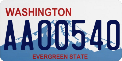 WA license plate AAO0540