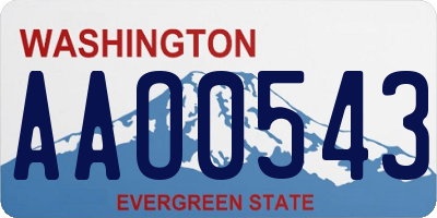 WA license plate AAO0543