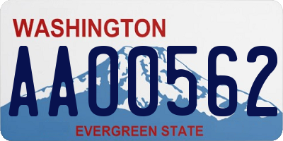WA license plate AAO0562