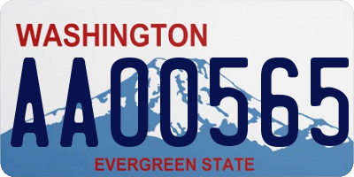 WA license plate AAO0565