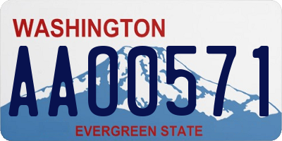 WA license plate AAO0571