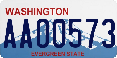 WA license plate AAO0573