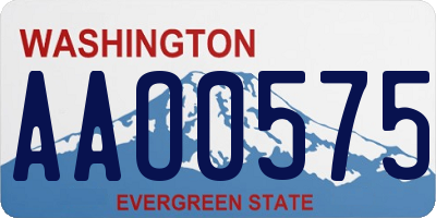 WA license plate AAO0575