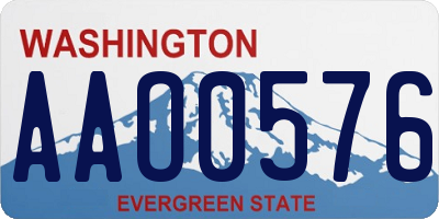 WA license plate AAO0576