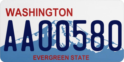 WA license plate AAO0580