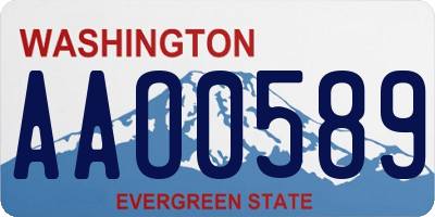 WA license plate AAO0589